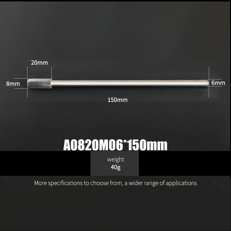 150mm Length 1Pcs Tungsten Carbide Rotary Files Cylindrical Round Sharp Type 6mm 8mm 10mm Woodworking Metal Milling Cutter