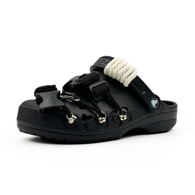 Crocs Baya EVA Traveller Plus Trendy Versatile Hole Shoes Women's Black