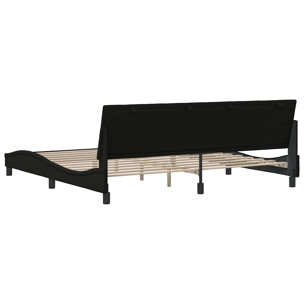 Bed Frame without Mattress  Hanko  Black 200x200 cm Fabric