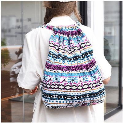 Sac à dos populaire été nouveau sac à dos en toile pour femmes style ethnique simple mode grande capacité pompe avec sac seau marée
