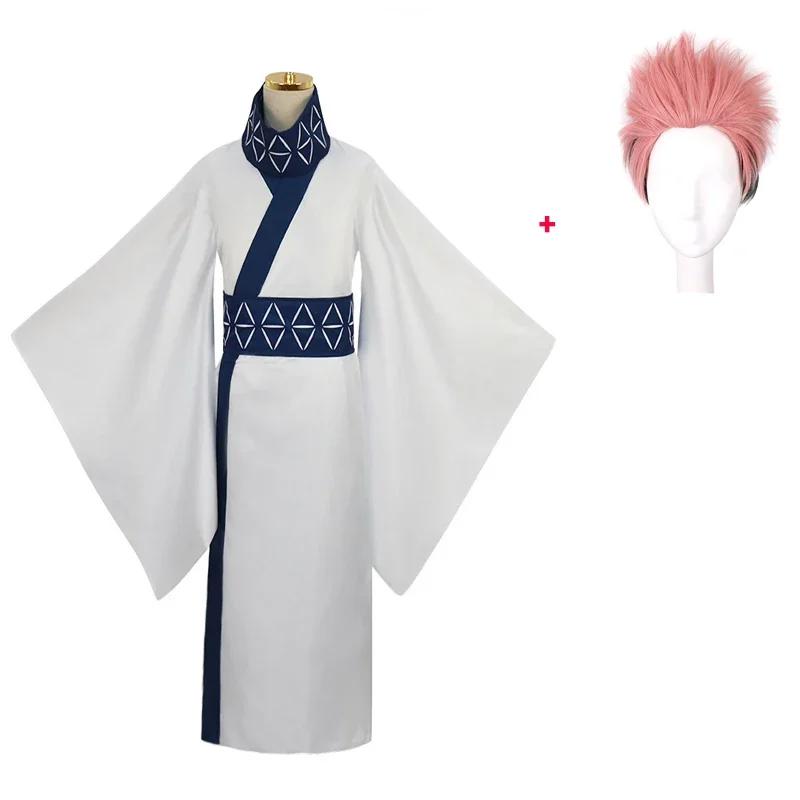 Anime Jujutsu Kaisen En Sukuna Cosplay Kostuum Pruik Japanse Kimono Carnaval Uniform Hanfu Mannen Vrouwen Halloween Kleding Set
