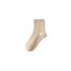 Women's Seamless Cotton Socks - Mid-Calf, White, Spring & Autumn, Antibacterial, Odor-Resistant, Girls' Style, 2025 Hot Seller.