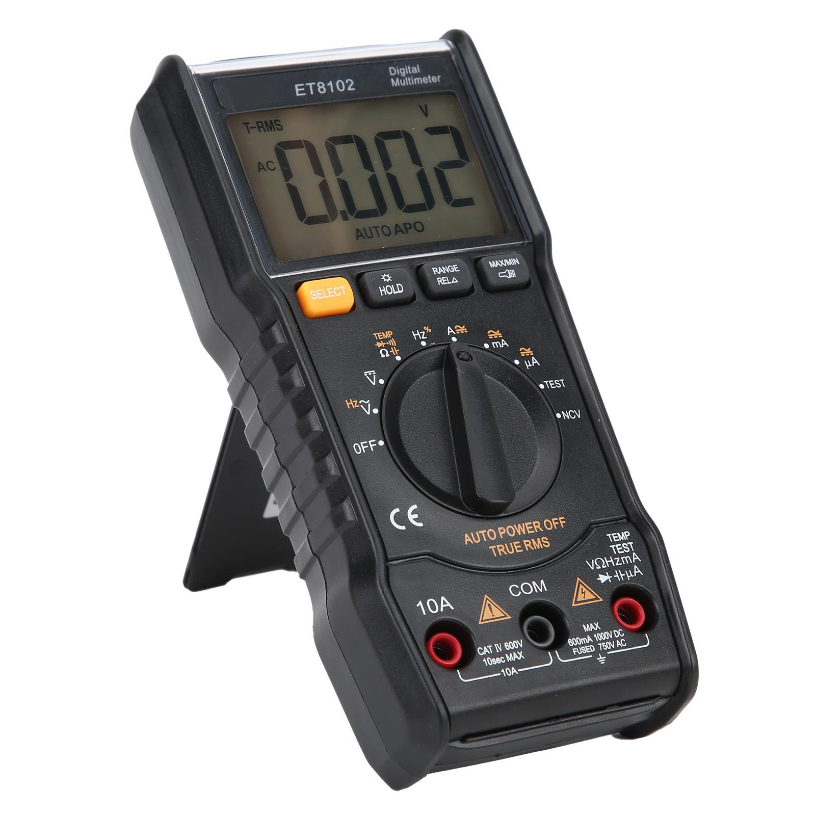 

ET8102 Digital Automatic Range Multimeter MultiFunction Voltage Meter Current Tester