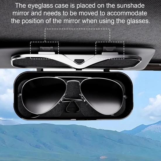Car Sunglasses Holder Visor Clip Hard Shell Glasses Storage Box