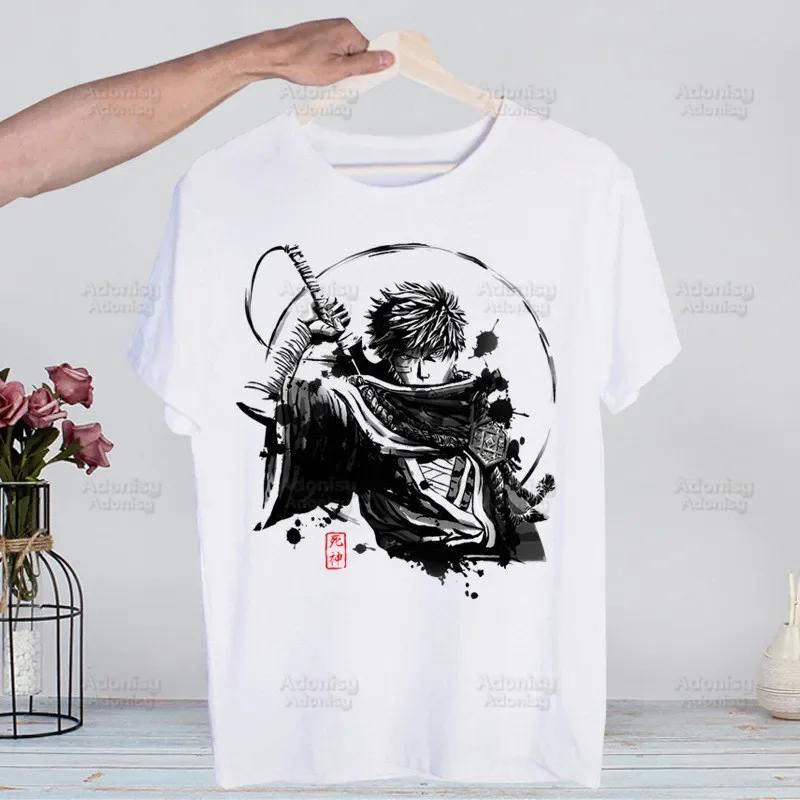 Bleach Kurosaki Ichigo Manga Anime Harajuku T-shirts Summer Men Hip Hop Funny Tshirt Streetwear t shirts Short Sleeve Tops