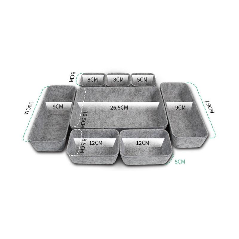 1pc Felt Drawer Organizer Tray Felt Drawer Organizer Tray Household Storage Box for Snack Gadgets and Jewelry Storage