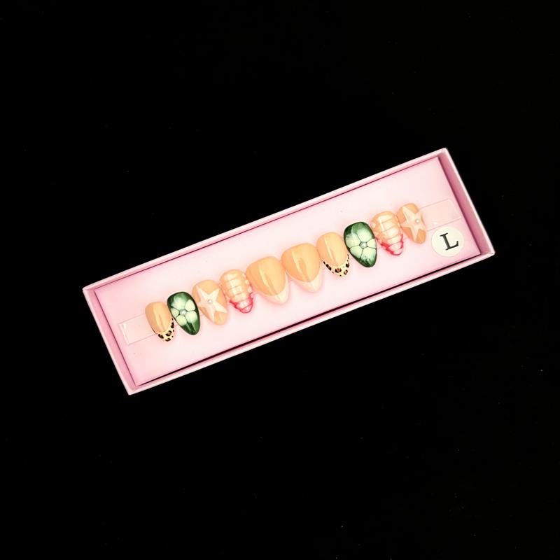 INS Hot Selling Accept Customization Duck Shape Artificial Fingernails Manicure False Nails with Glue Stickers Press on Nails
