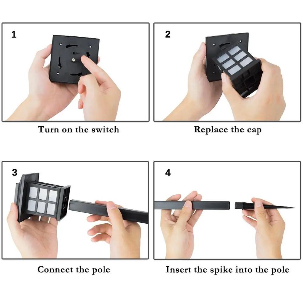 2/6/8/10 buc LED solare alee lumini impermeabile exterior solar gazon lampă pentru grădină decor curte terasă alee iluminat vintage