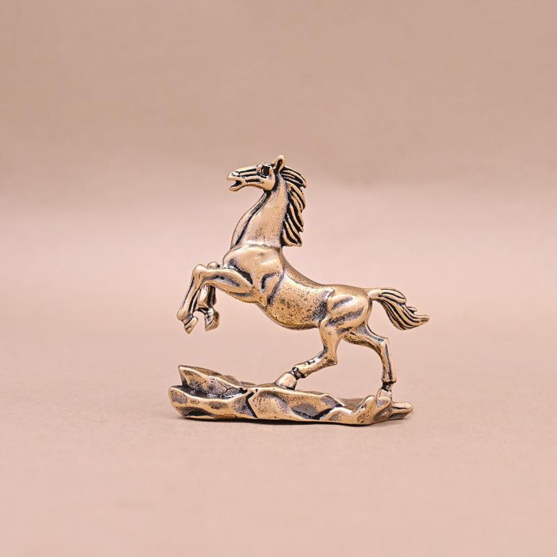 1Pcs Animal Sculpture Successful Craftwork Copper Horse Figure Home Decor For Office Living Room Coffee Table Desktop Decoration