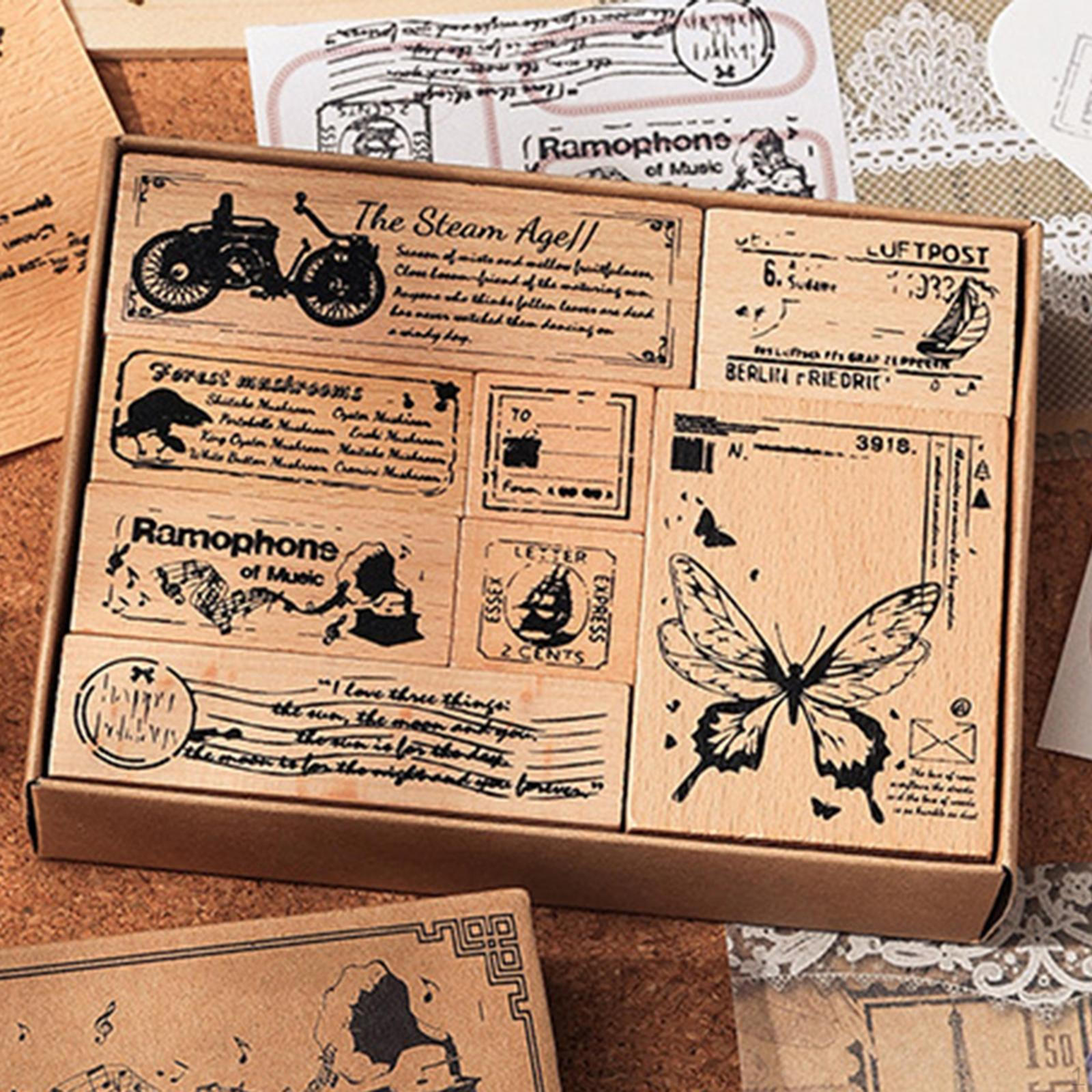 

Деревянные резиновые штампы набор художественных промыслов многоцелевой подарок портативный дневник своими руками для ведения журнала Style B