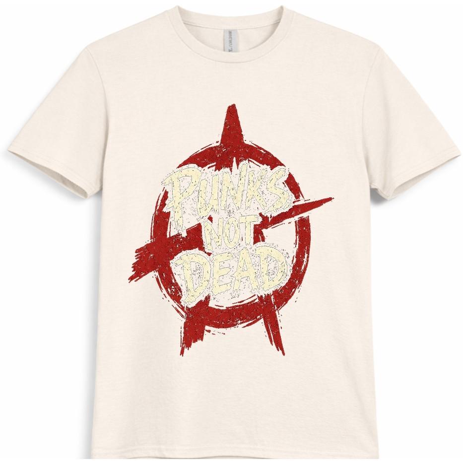 Punk Rock T Shirt Punks Not Dead Anarchy Star Graphic Tee Alternative Music Top