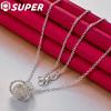 925 Sterling Silver 18 Inch Tennis Pendant Necklace Jewelry