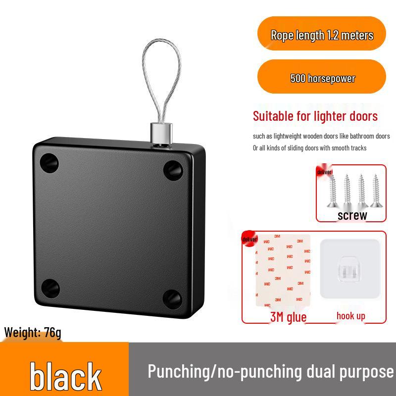 Silent Automatic Door Closer with Pull Rope for Sliding Doors 