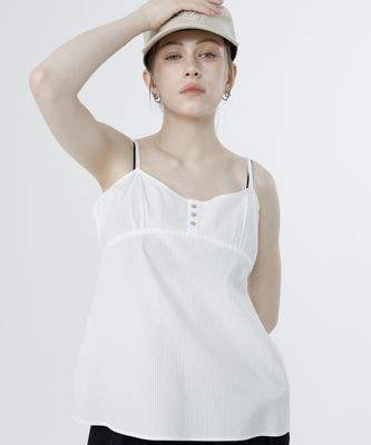 LOVENTINA Pin Stripe Sleeveless_White