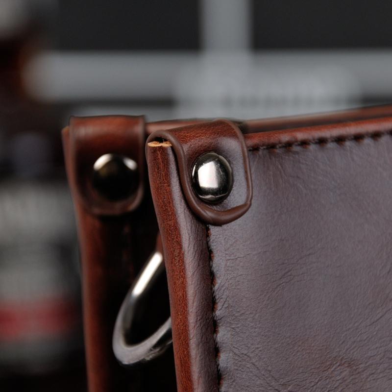 Crazy Horse Leather Men's One-shoulder Crossbody Bags Korean Casual Small Hanging Bag Horizontal Retro Men's Bag