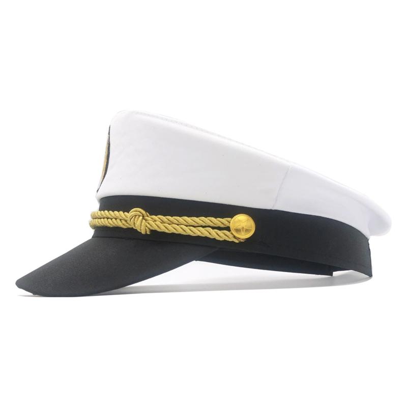 Yacht Captain Hat Sailor Captain Costume Men Navy Marine Hat Adjustable Boat Navy Hat for Adult Kid Men Women