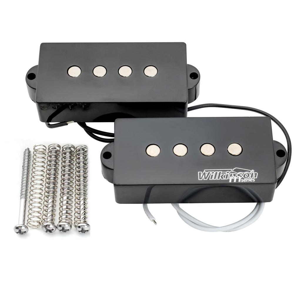Wilkinson Variable Gauss Ceramic Precision Bass PB Pickup Split Coil for Electric Black 4-String Bass,