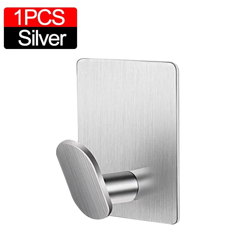 

10/1 шт. Настенные крючки из нержавеющей стали Крючок для халата в ванной Самоклеящийся Держатель для ключей Вешалка для одежды Держатель для полотенец Кухонный Крючок для ванной Многоцелевой