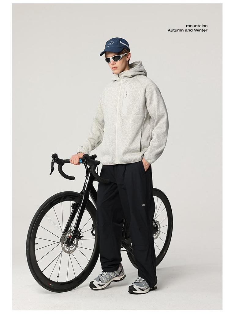 Men's Winter Fleece-Lined Hooded Sweatshirt Jacket