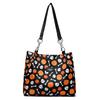 Skull Flowers Durable Nylon Fabric Suitable for Shopping School and Beach Trips Hand Tote Bag