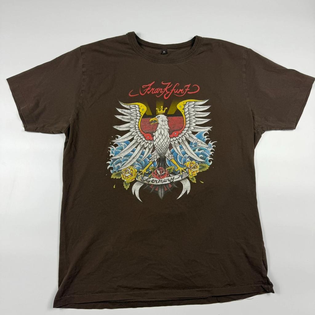 Continental T-Shirt Mens XL Brown Frankfurt Eagle Graphic Short Sleeve Crew Neck