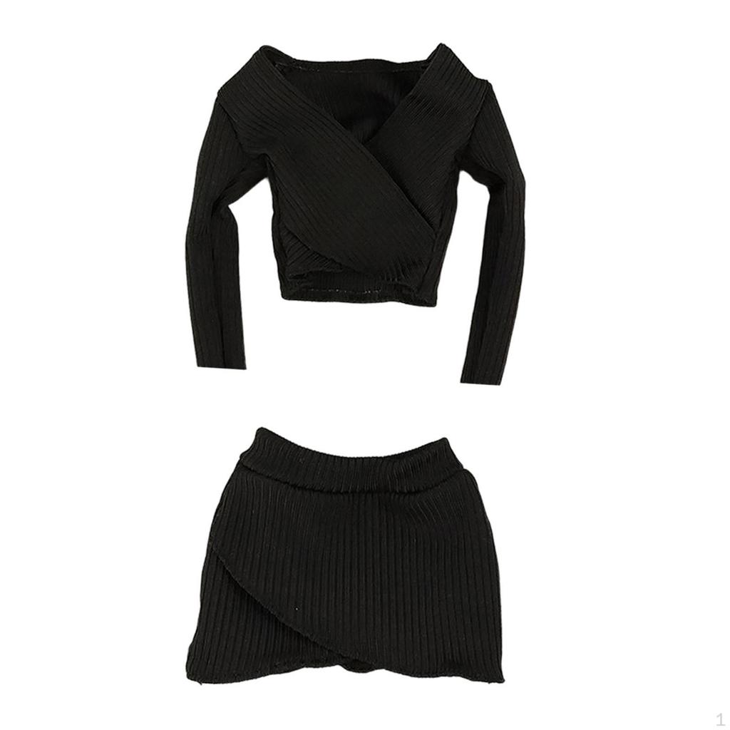 1:6 Female Crop Tops Action Figure Clothes Fashion Handmade Cosplay Long Sleeve Top for 12''