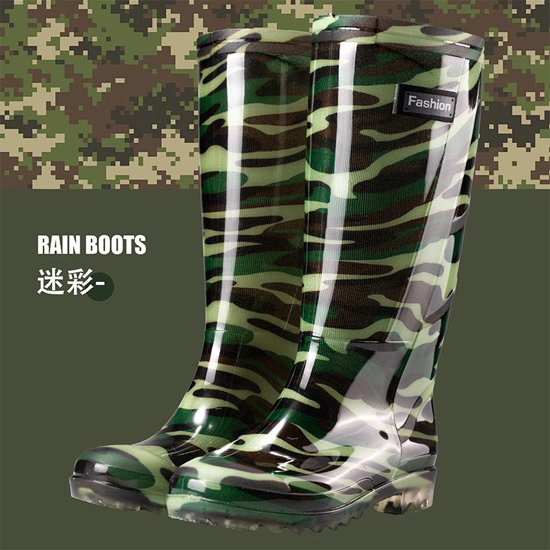 

Трудові страховки високі чоботи від дощу камуфляжні чоловічі підошва з яловичої жили водонепроникні та зносостійкі водні черевики оксамитові теплі черевики 40