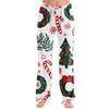 Women's Christmas Print Casual Pants with No Pockets for Holiday Wear