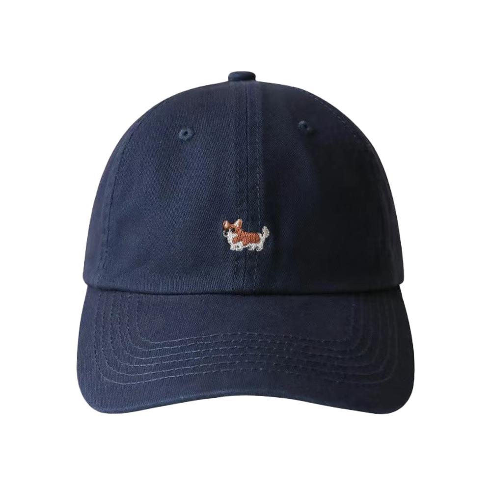 

Dog Embroidery Baseball Hat Show Face Small Duck Tongue Cap New Sun Hat Unisex темно-синього кольору