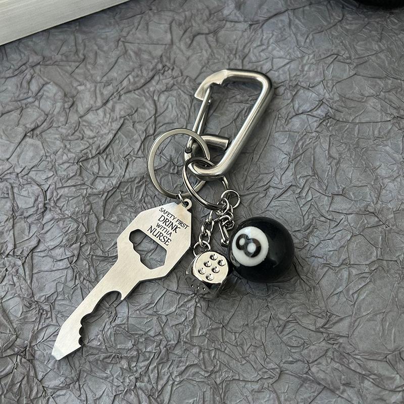 Punk Star Oval Essential Icon Carabiner Keychain Pendant High Quality Keyring Creative Backpack Decoration Accessories Gifts