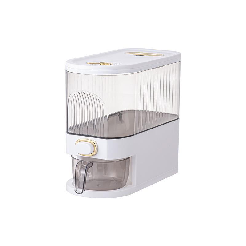 

Прозрачное ведро для риса, бытовое дозирующее ведро для хранения риса, герметичное хранилище для зерна и других зерен small белый