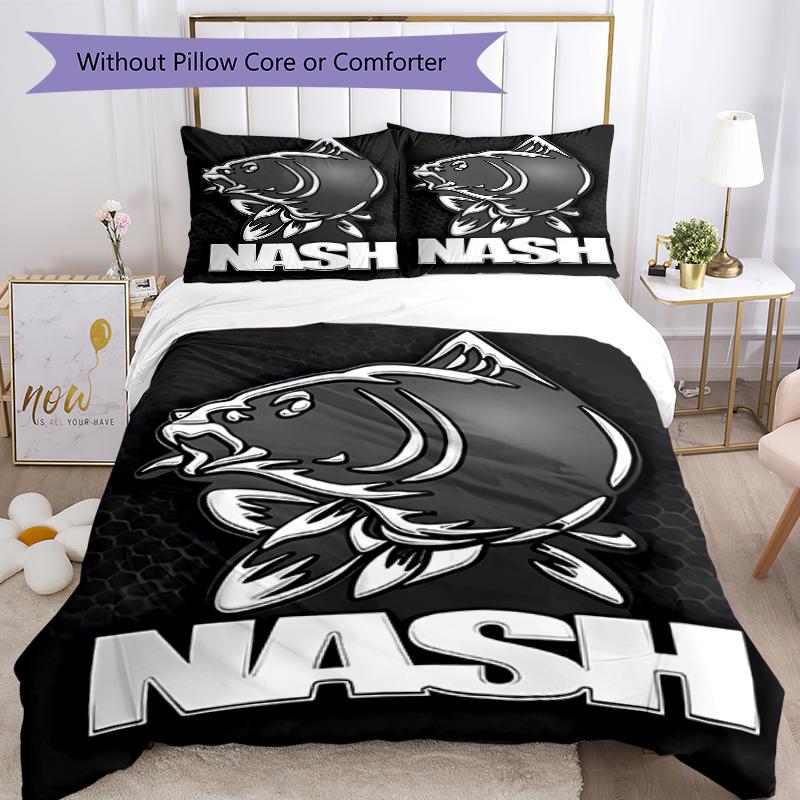 3pcs Nash Tackle Pattern Bedding Set Duvet Cover Set Includes Duvet Cover &pillowcases, Perfect All Season Bedroom Decoration & Gift