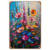 Vintage Floral Metal Wall Art Rustic Home Decor Bouquet 8x12 Inch