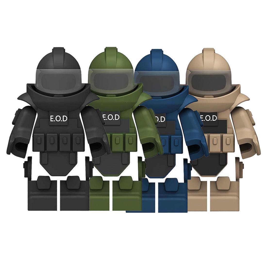 Professional Fishing Eod Explosion-Proof Clothing Building Block Moc Toys Military Swat Police
