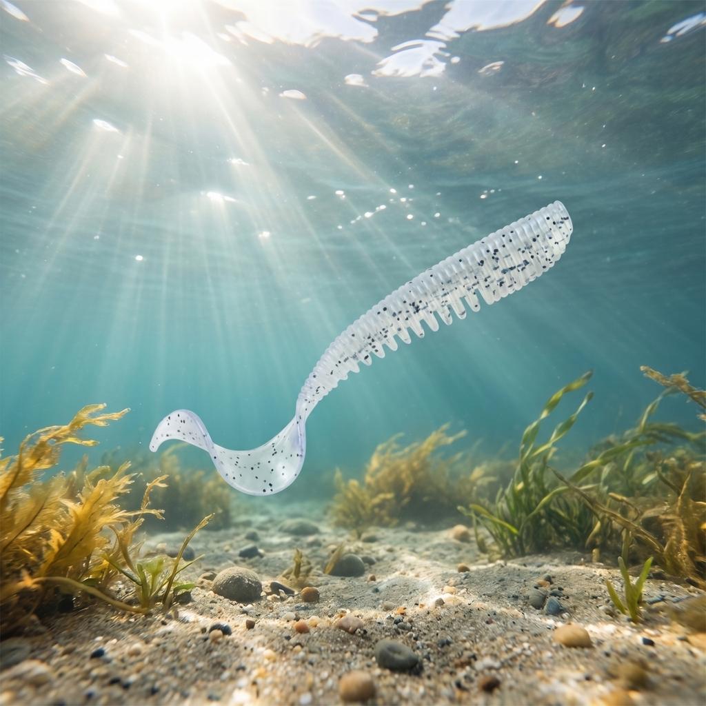 Ribbed T-Tail Soft Micro Long for Saltwater Bass