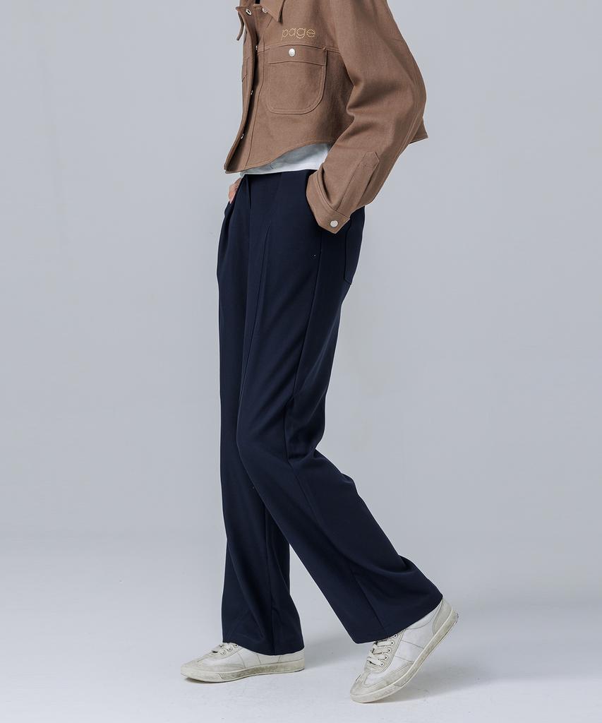 PAGE Pintuck Elastic Pants_Navy