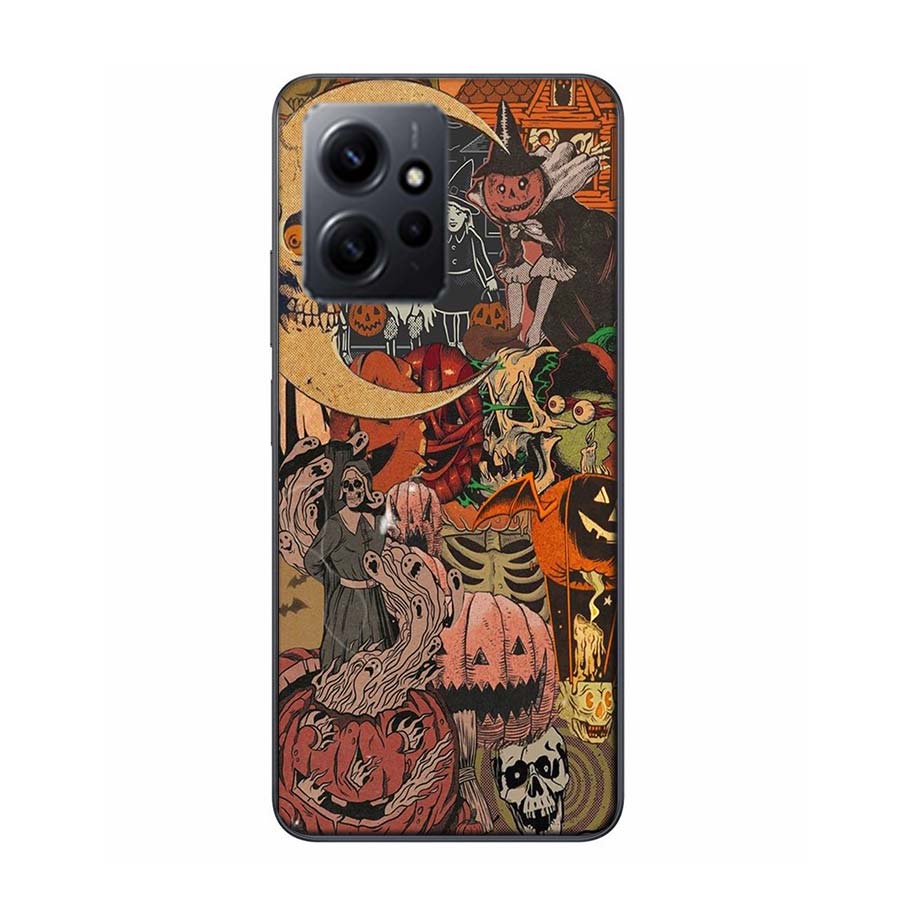 Halloween Fall Art Witch Cat Phone Case For Redmi Note 14 15 Pro 5G 13 12 Pro Plus 11 11T 11E 11S 10 Pro 10S 9 9S Cover Cell Cle