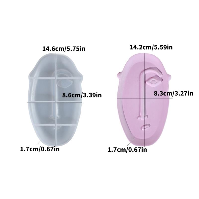 Flexible Silicone Resin Mold for Dish Epoxy Abstract Face Shaped Tray Making Mould Creative Storage Plate Mould