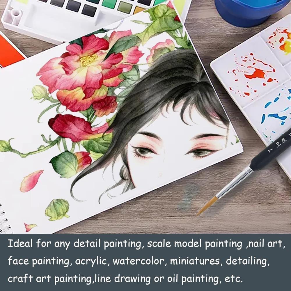 11 Pcs Wolf Hair Brushes, Tracing Brushes, Fine Hair Brushes, Painting Tools for Many Painting Styles