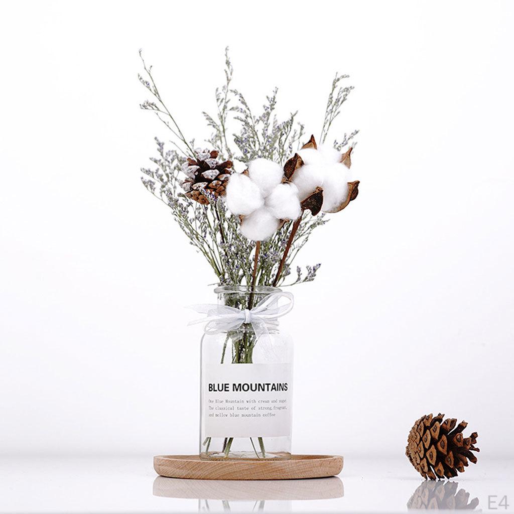 1Set Grass Ration Dried Flowers for Vases, Bouquet Bedroom Living Room Balcony Wedding