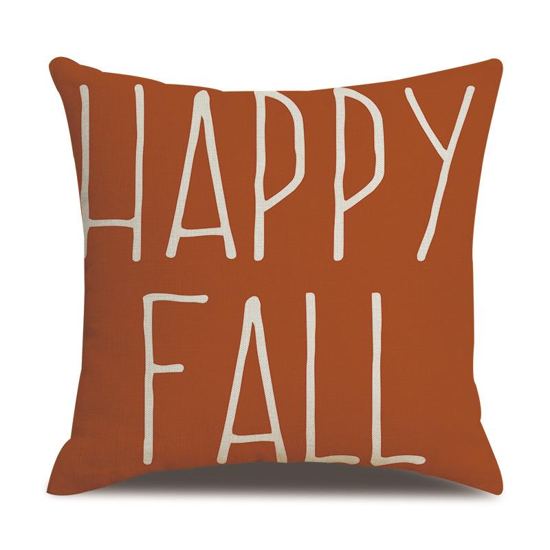 Thanksgiving Linen Pillow Case Autumn Pumpkin Print Supply Pillow Cushion Cover Premium Durable Quality Useful