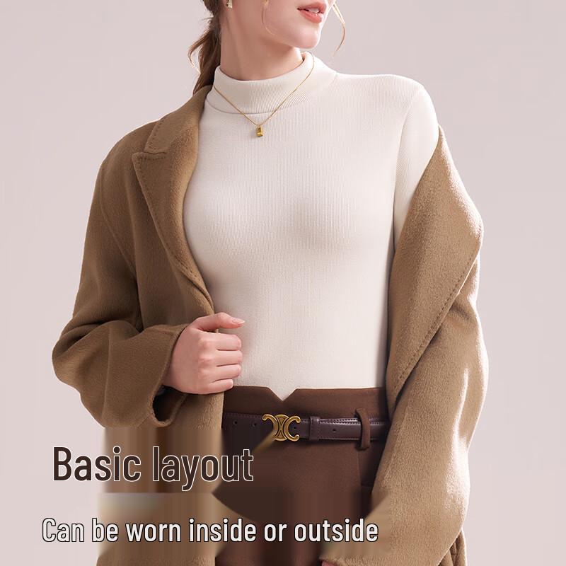 Audiffren Women's Fleece-Lined Mock Neck Thermal Top