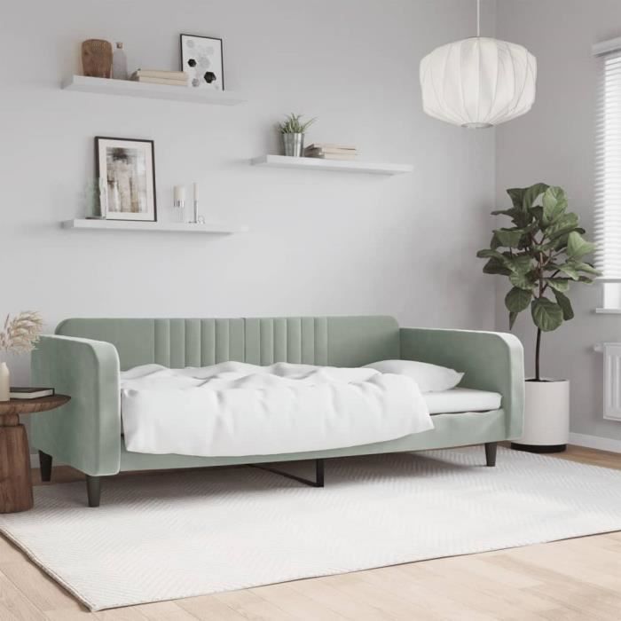 VidaXL Daybed Light Grey 90x200 Cm Velvet 354086