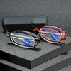 Ultra Light Resin Reading Glasses Anti Blue Light Telescopic Legs Metal Frame Folding Eyewear for Women Men Elderly