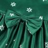 Children's Christmas Dress Cartoon Print Bow Dress Christmas Performance Sparkling Kids Birthday Dress Elegant Soft Party Dress Ball Gown for Girls