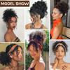 MISSQUEEN Hair Bun Synthetic Elastic Drawstring Loose Wave Messy Curly Ponytail Hair Extensions Bun Hair Piece For Women Daily Wear