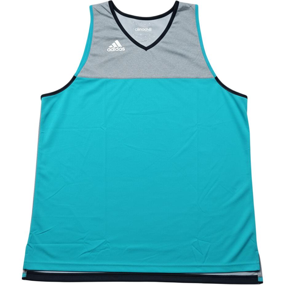 

Adidas V-Neck Color Block Basketball Vest Men Tops Gray Blue AO1750 2XL