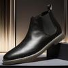 Fashion Men's Leather Shoes 2025 New Fashion Retro Plus Size Short Boots with Pointed High Top British Style Casual Leather Boots