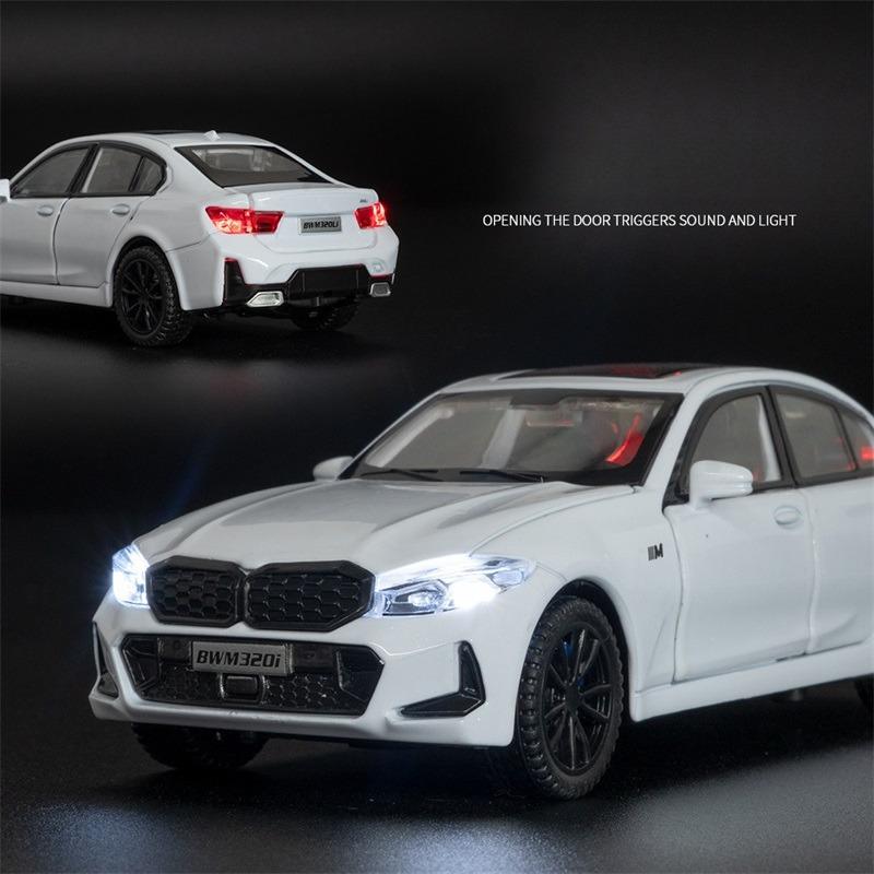 Simulation 1/32 BMW 320I Alloy Car Model Sound Light Diecast Toy Vehicle Toy Car Birthday Gift Miniature Voiture Home Decor