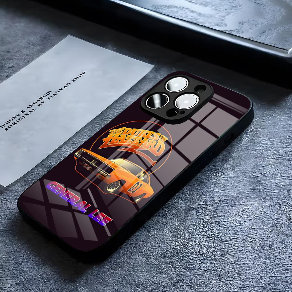 The General Lee Dukes Of Hazzard 01 Phone Case For IPhone 16 15 14 Pro 11 13 12 Mini XS XR Max 6 8 7 Plus SE Glass Cove